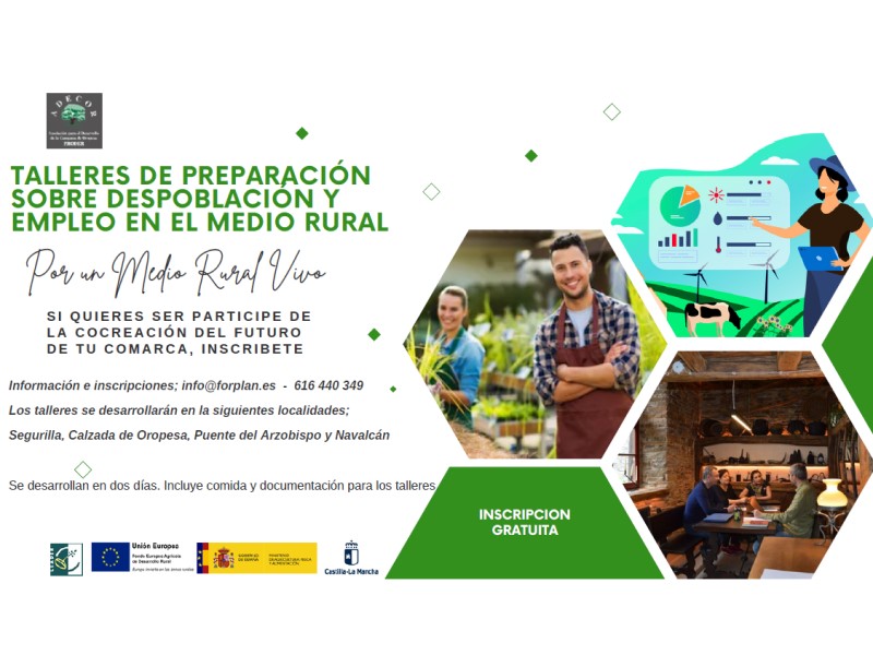 CONVOCATORIA “Talleres de preparación sobre despoblación  y empleo en el medio rural” CONVOCATORIA “Talleres de preparación sobre despoblación  y empleo en el medio rural”